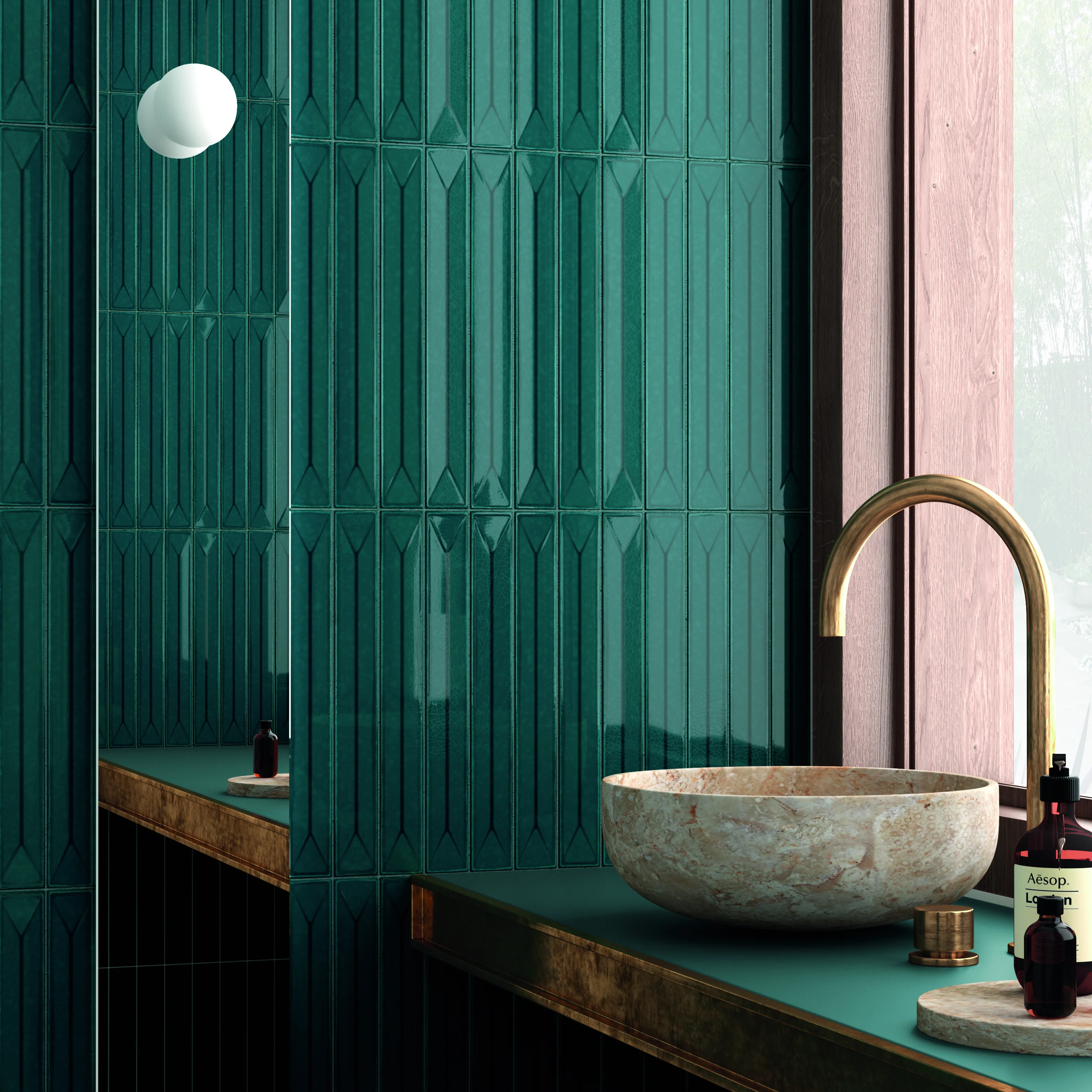 Equipe Vitral Petrol - 5x40 cm Reactive glaenzend