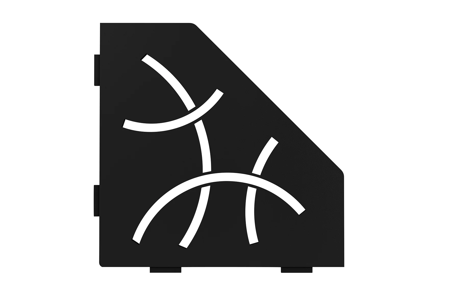 Schlüter Shelf E Curve Graphitschwarz matt - 195x195 mm | Fünfeckig