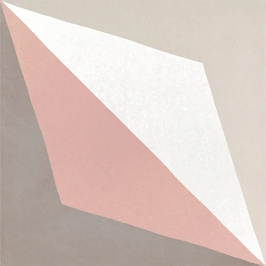 Bodenfliese Caprice Deco Patchwork Pastel von Equipe, matt, 20x20cm, pastellfarbenes Muster in Rosa, Beige und Grau, samtige Haptik