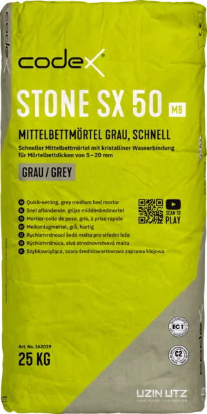 Codex Stone SX 50 MB Mittelbettmörtel grau, schnell - 25 KG