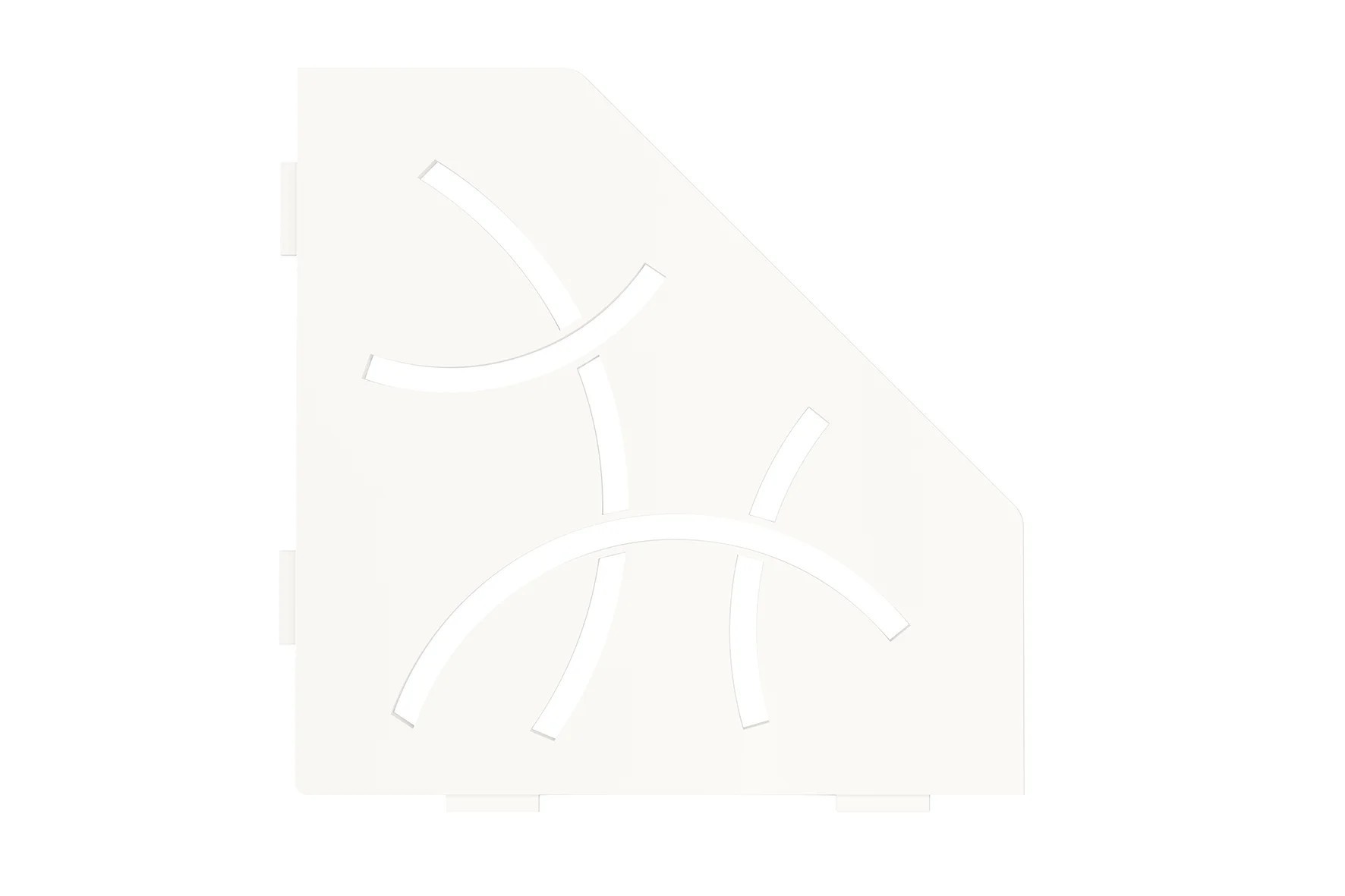 Schlüter Shelf E Curve Brilliantweiß matt - 195x195 mm | Fünfeckig