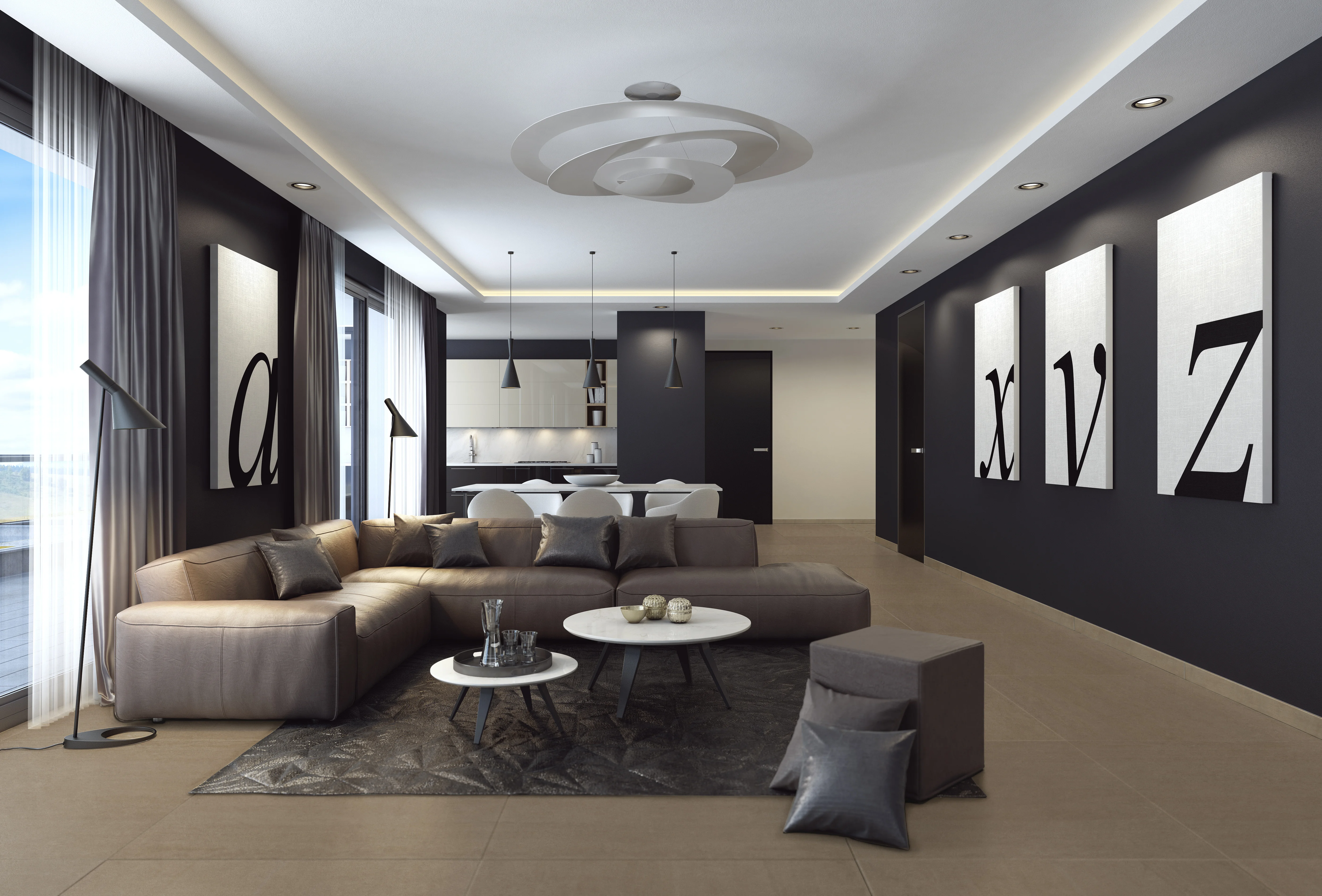 Boizenburg Mira Anthrazit - 100x100 cm