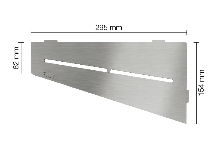 Schlüter Shelf Duschablage Pure Edelstahl gebürstet - 29,5x15,4 cm | Viereckig