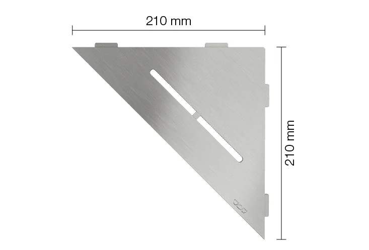 Schlüter Shelf Duschablage Pure Edelstahl gebürstet - 21x21 cm | Dreieckig